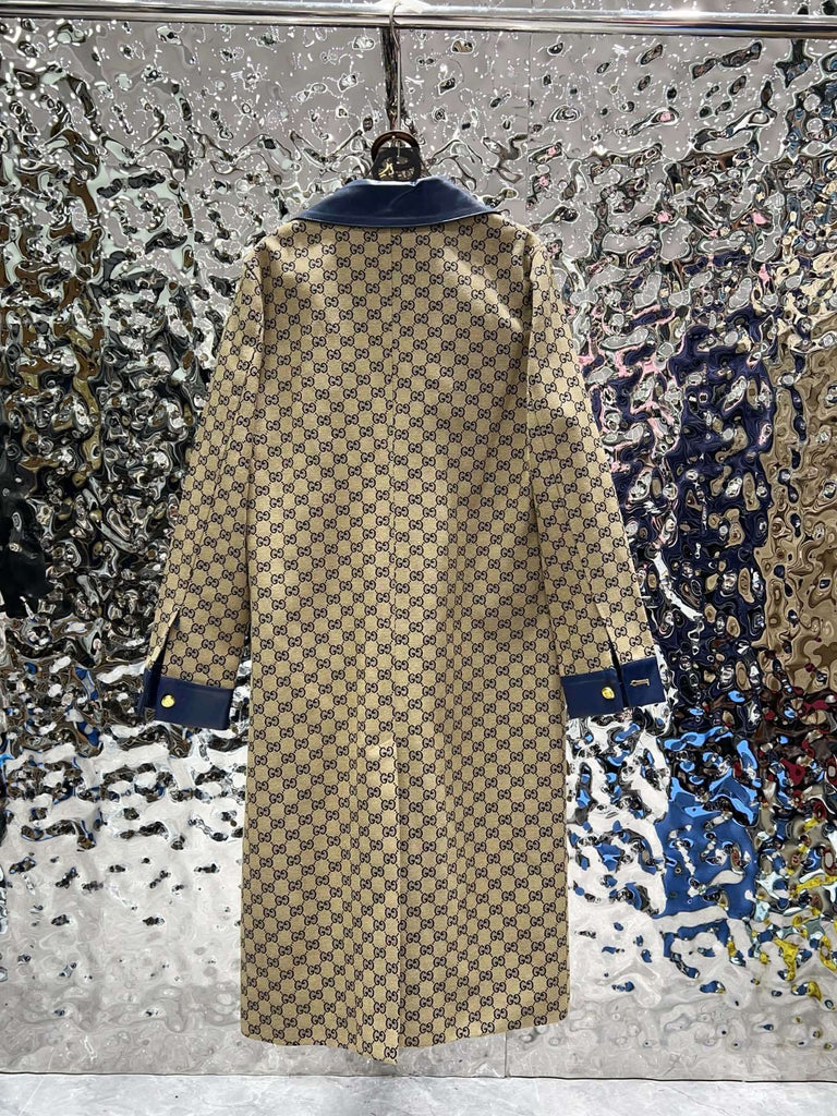 PRE-ORDER PATTERN COAT WITH BLUE DETAILS