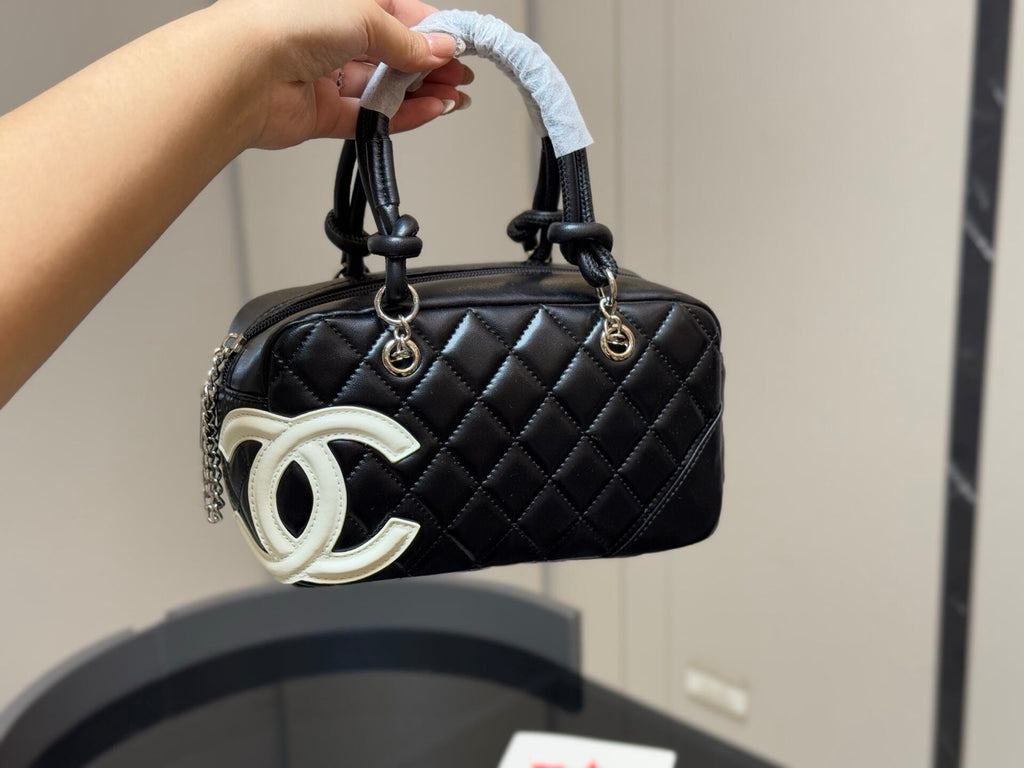 Pre-Order | Black Quilted Mini Top Handle Bag