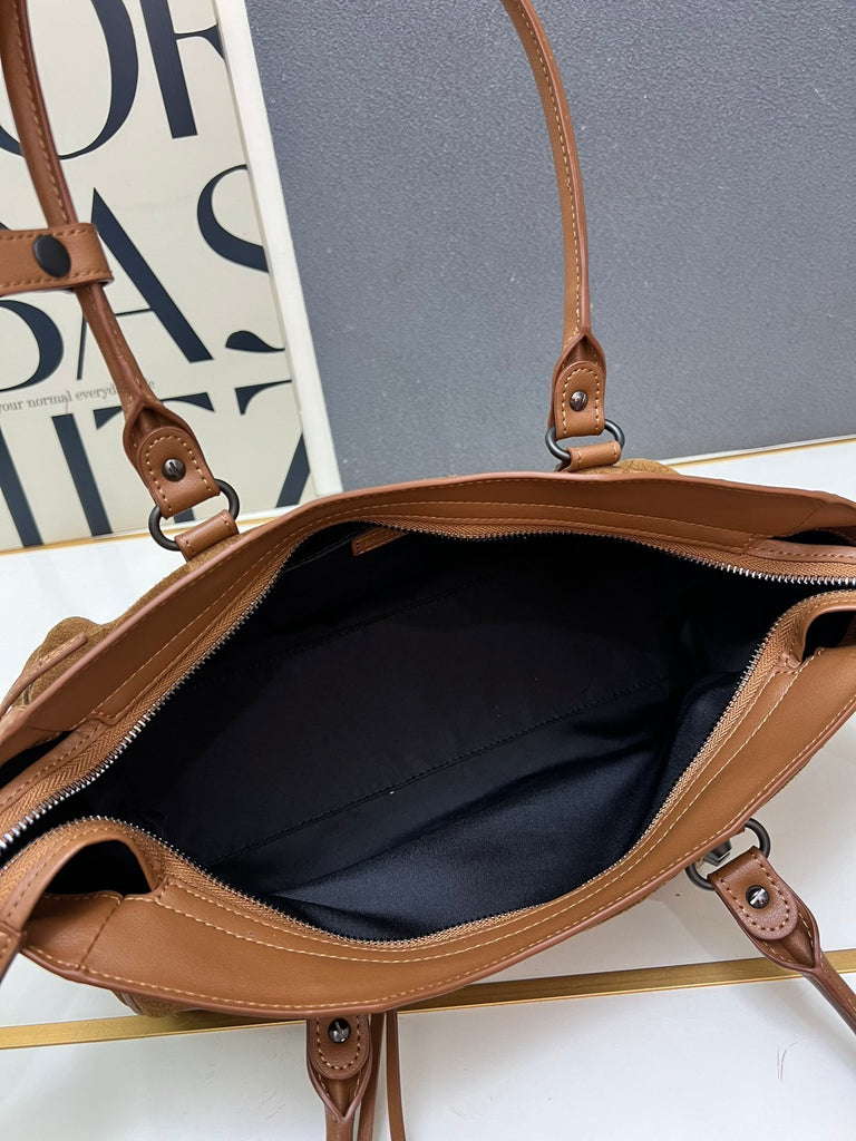 PRE-ORDER BROWN FAUX SUEDE BAG