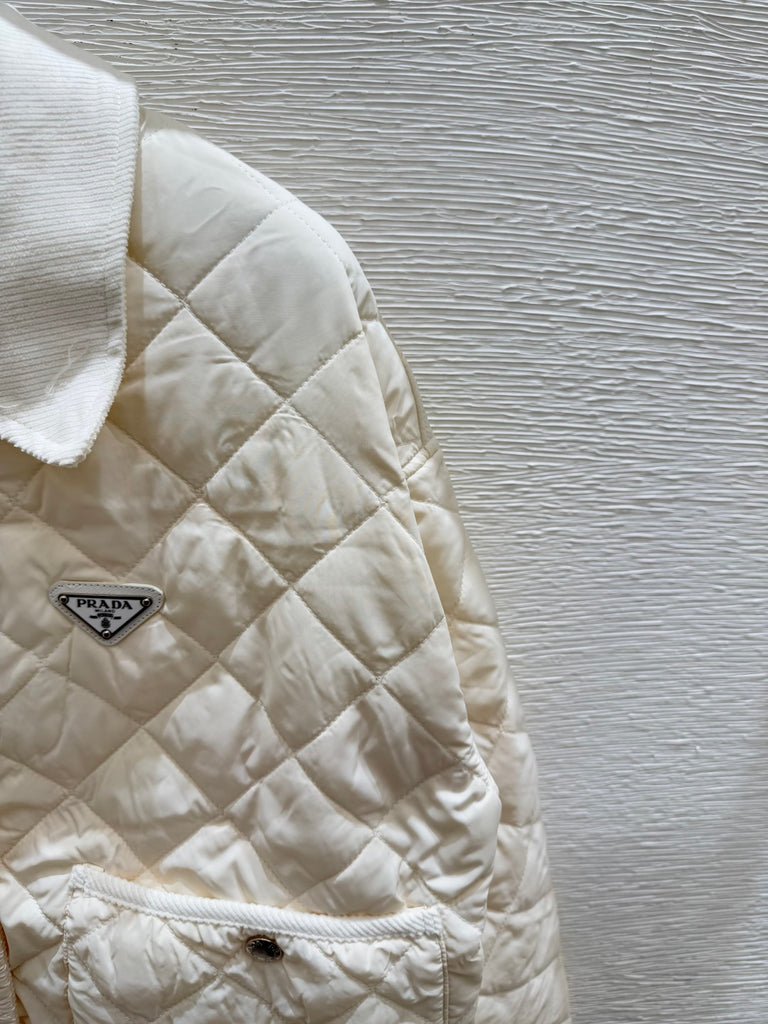 Pre-Order | Quilted Cropped Jacket in Ivory