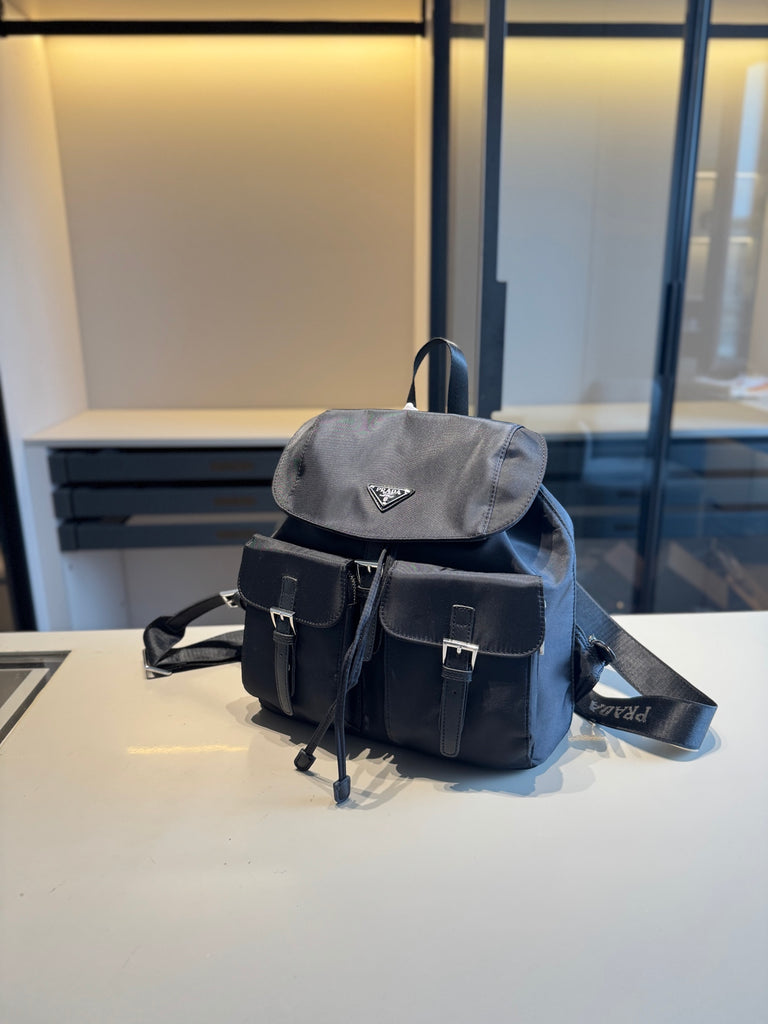 Pre-Order | Nylon Buckle Detail Backpack – Black
