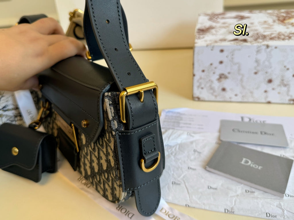 Pre-Order | Monogram Canvas Shoulder Bag with Wide Strap