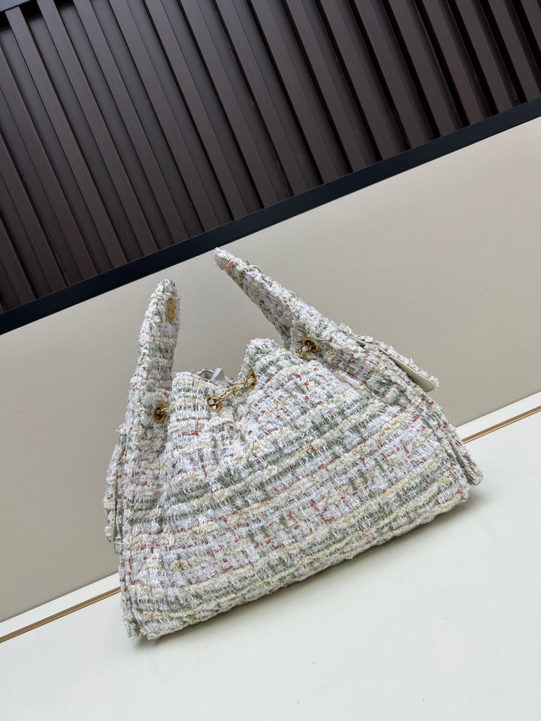 Pre-Order | Tweed Quilted Chain Shoulder Bag – Multi