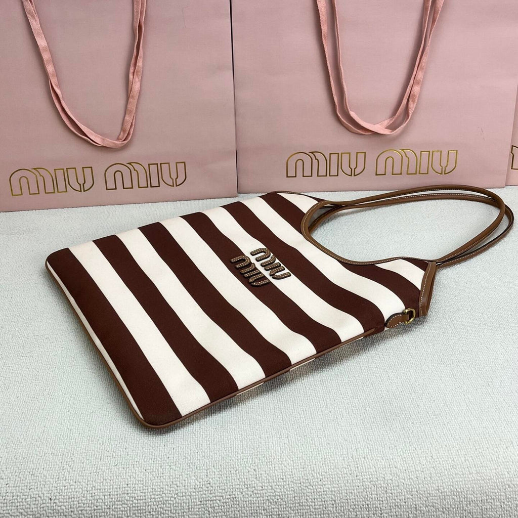 Pre-Order | Brown & Cream Striped Tote Bag