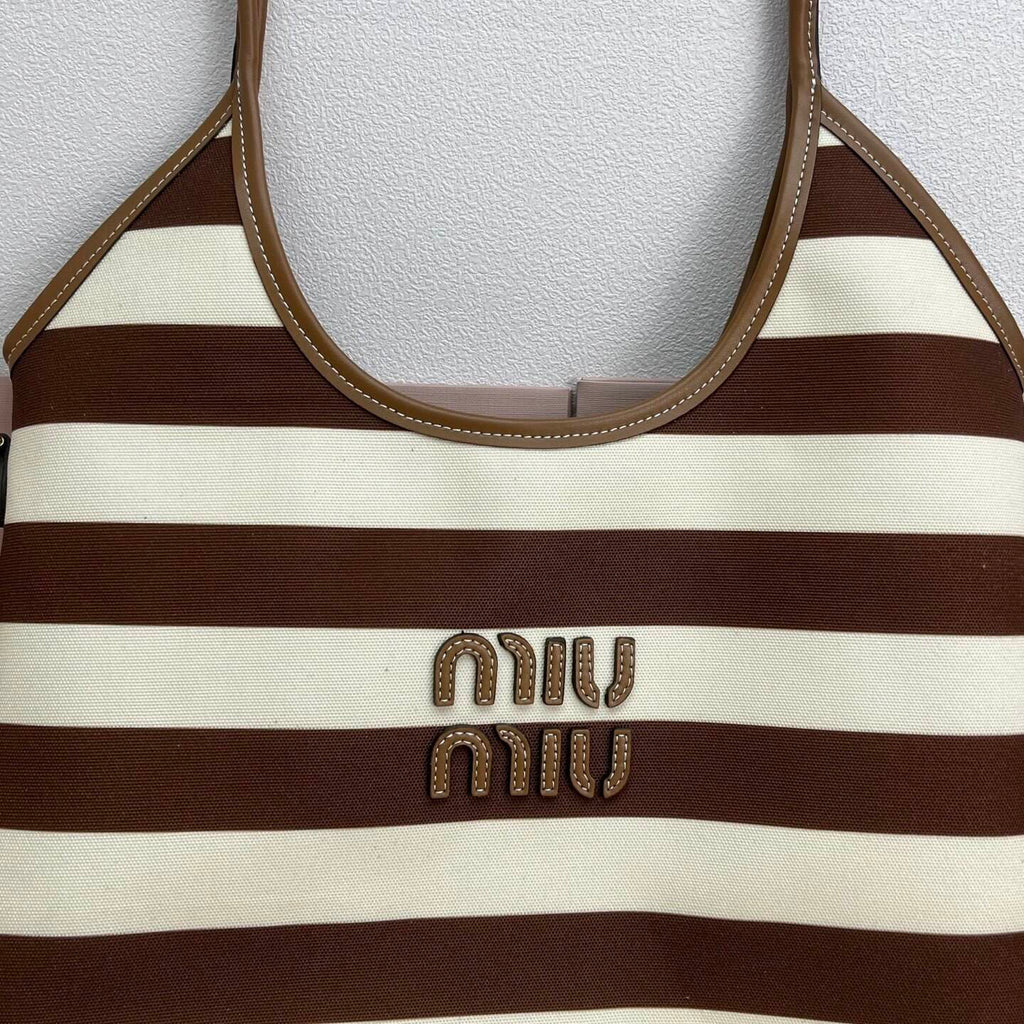 Pre-Order | Brown & Cream Striped Tote Bag