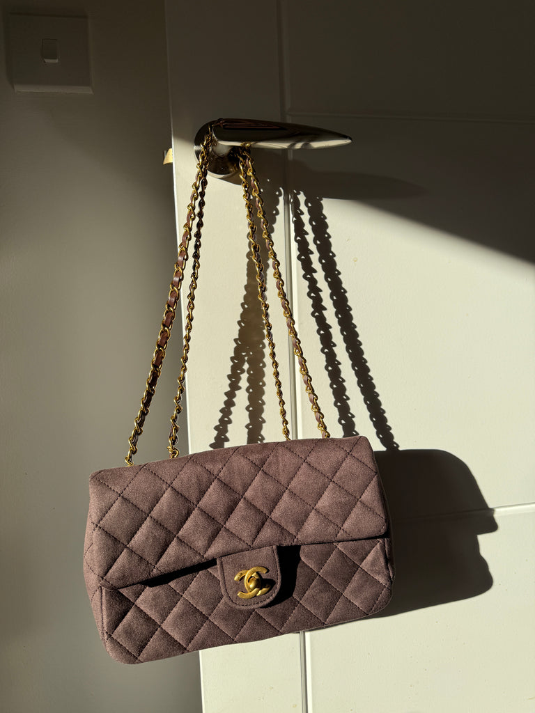 Brown Faux Suede Bag