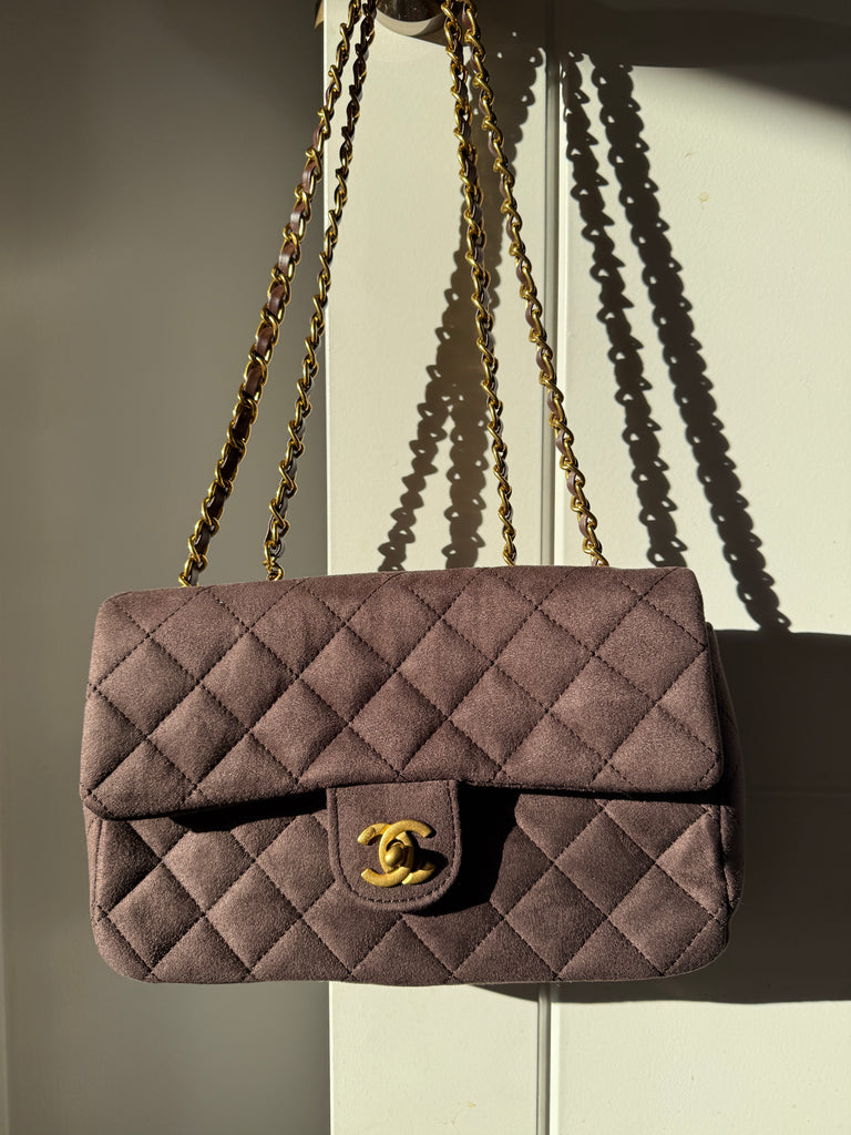 Brown Faux Suede Bag