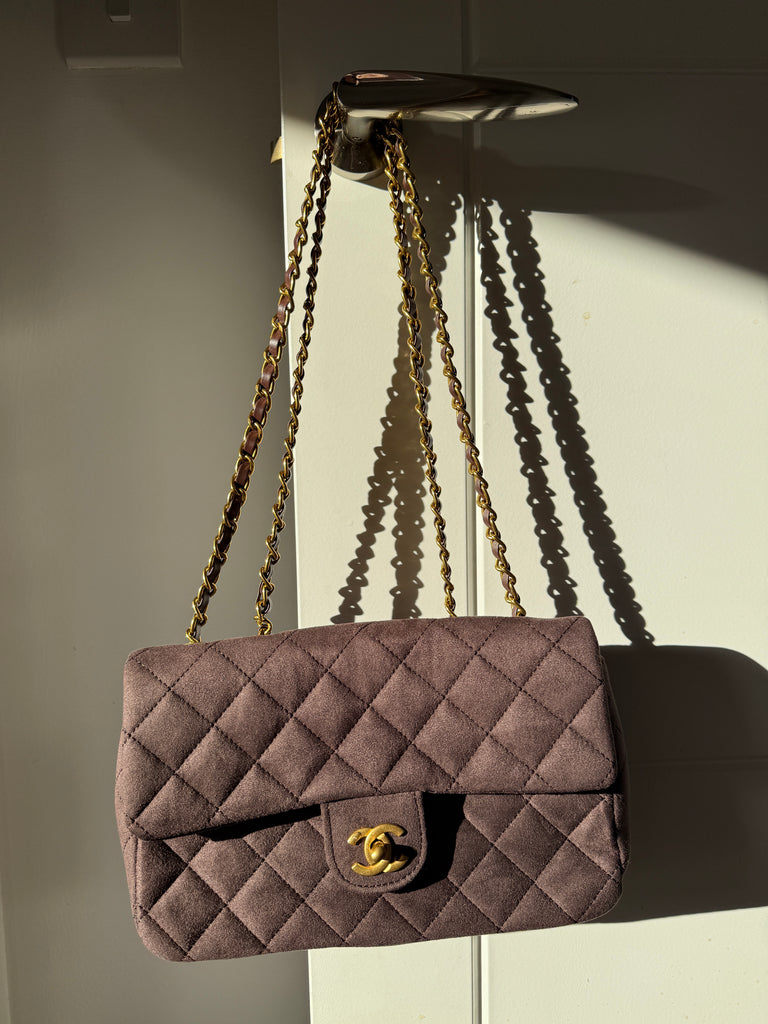 Brown Faux Suede Bag