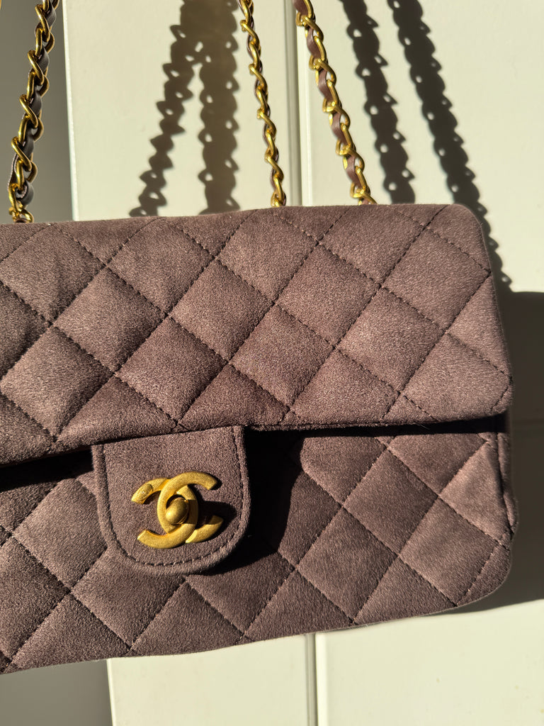 Brown Faux Suede Bag