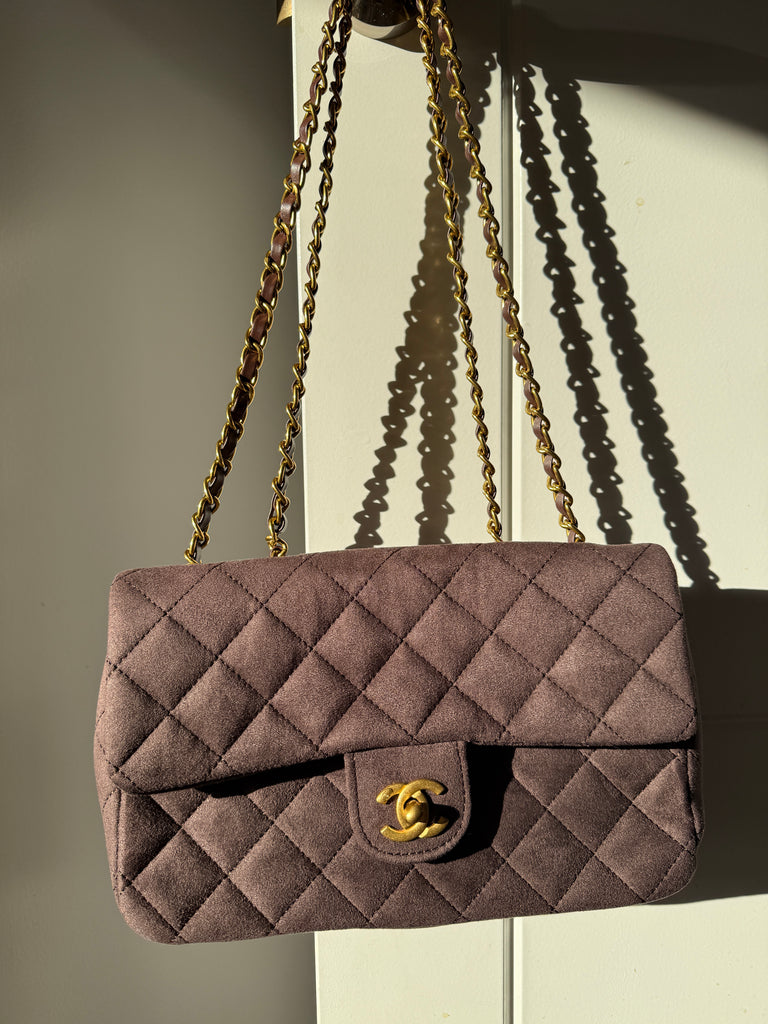 Brown Faux Suede Bag