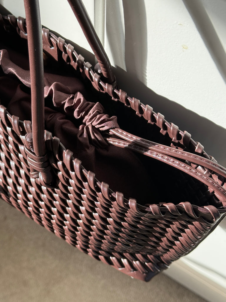 Brown woven bag