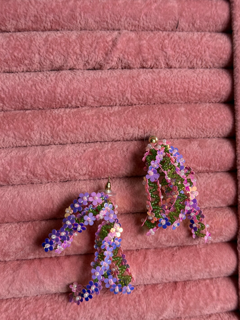Light Pink Beaded Earrings