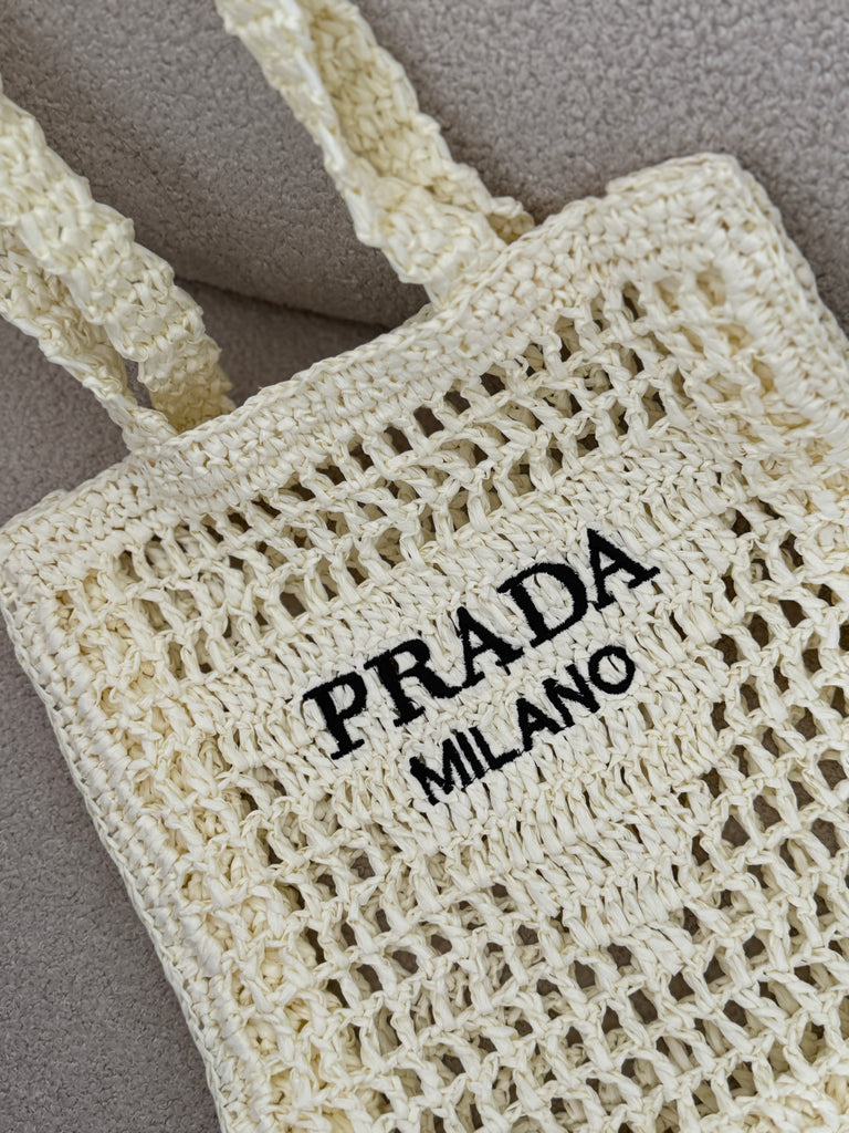 Open Weave Crochet Shopper – Cream