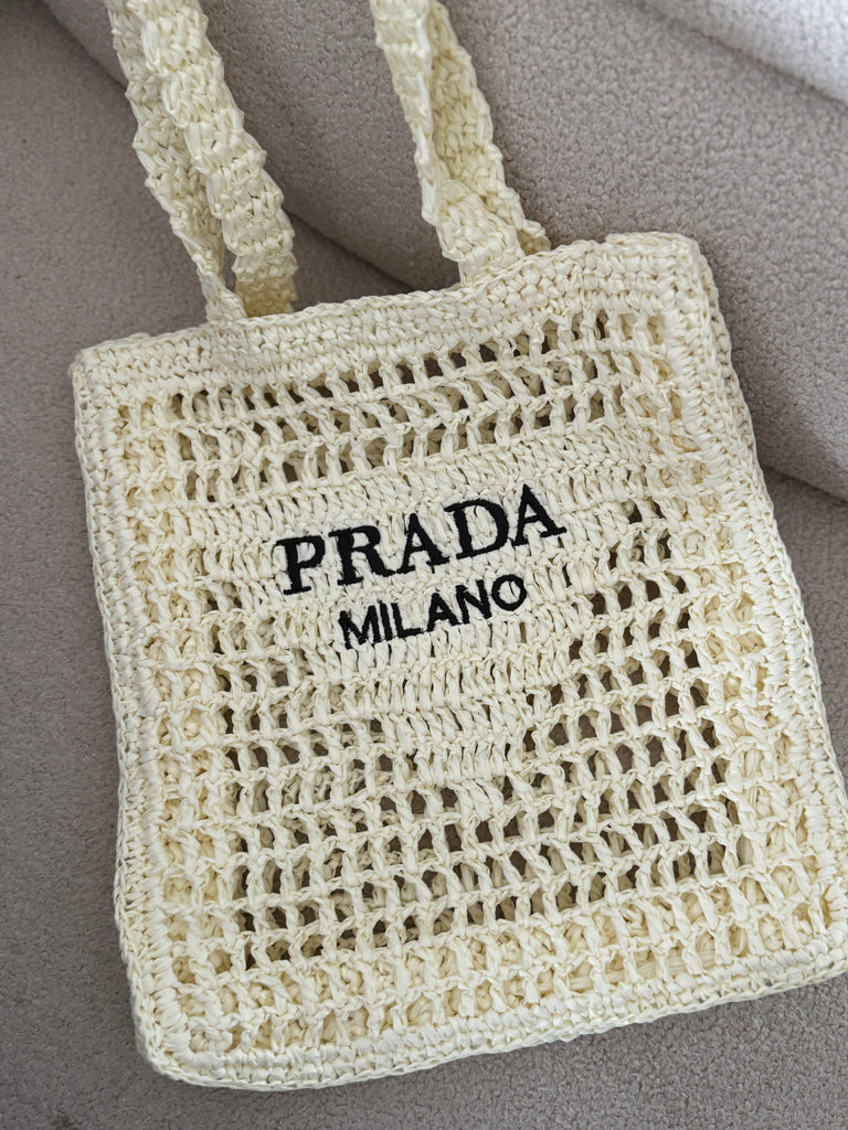 Open Weave Crochet Shopper – Cream
