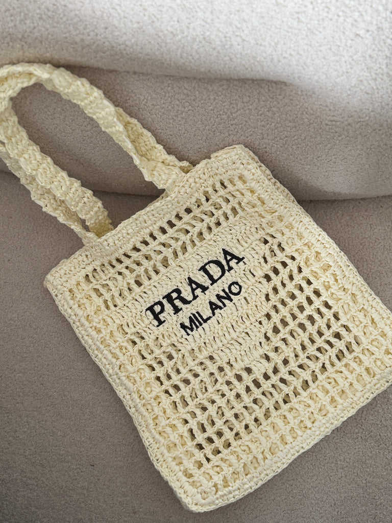 Open Weave Crochet Shopper – Cream