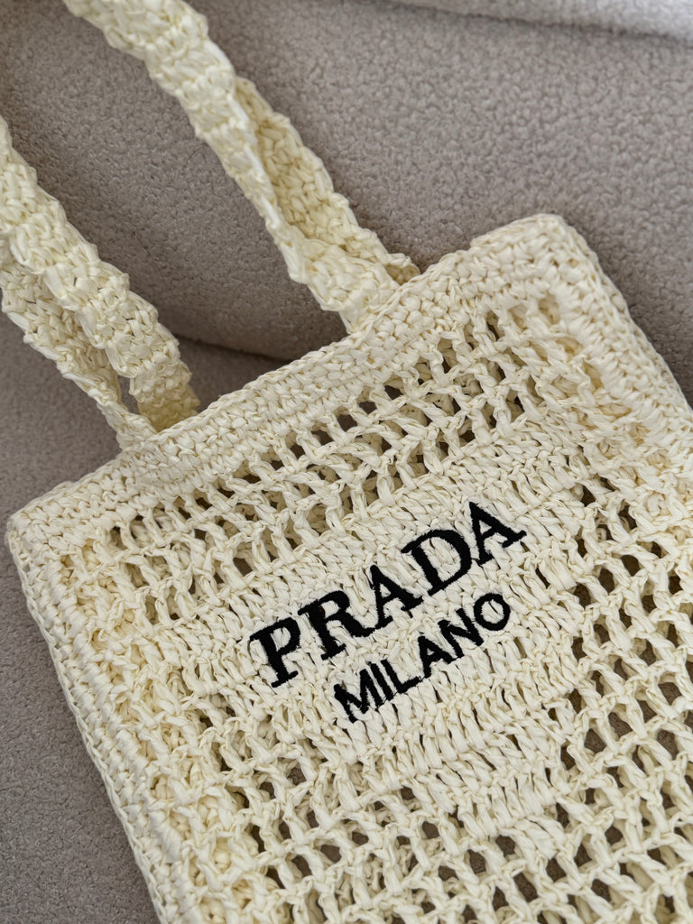 Open Weave Crochet Shopper – Cream