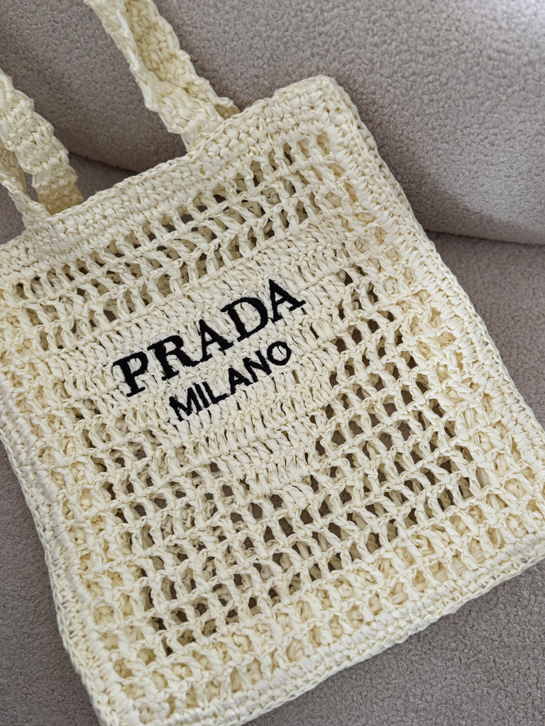 Open Weave Crochet Shopper – Cream