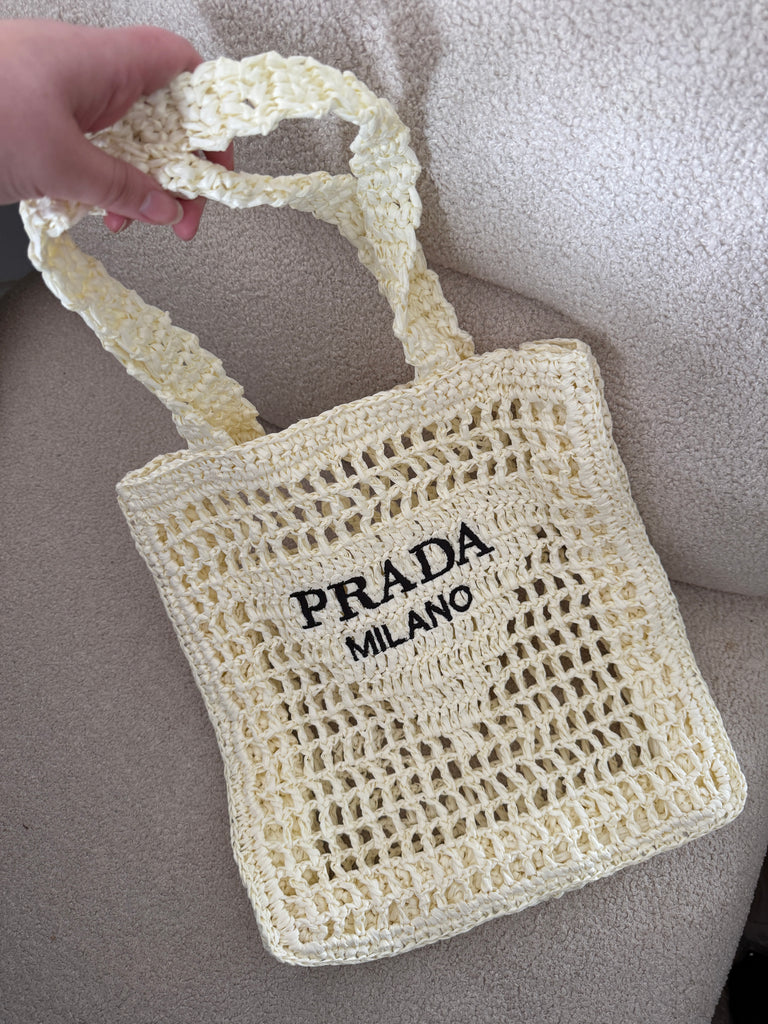 Open Weave Crochet Shopper – Cream