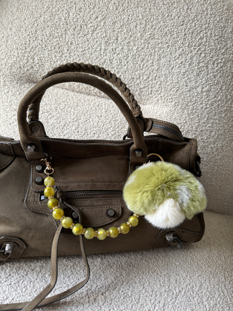 Fluffy Mushroom Key Charm in Green