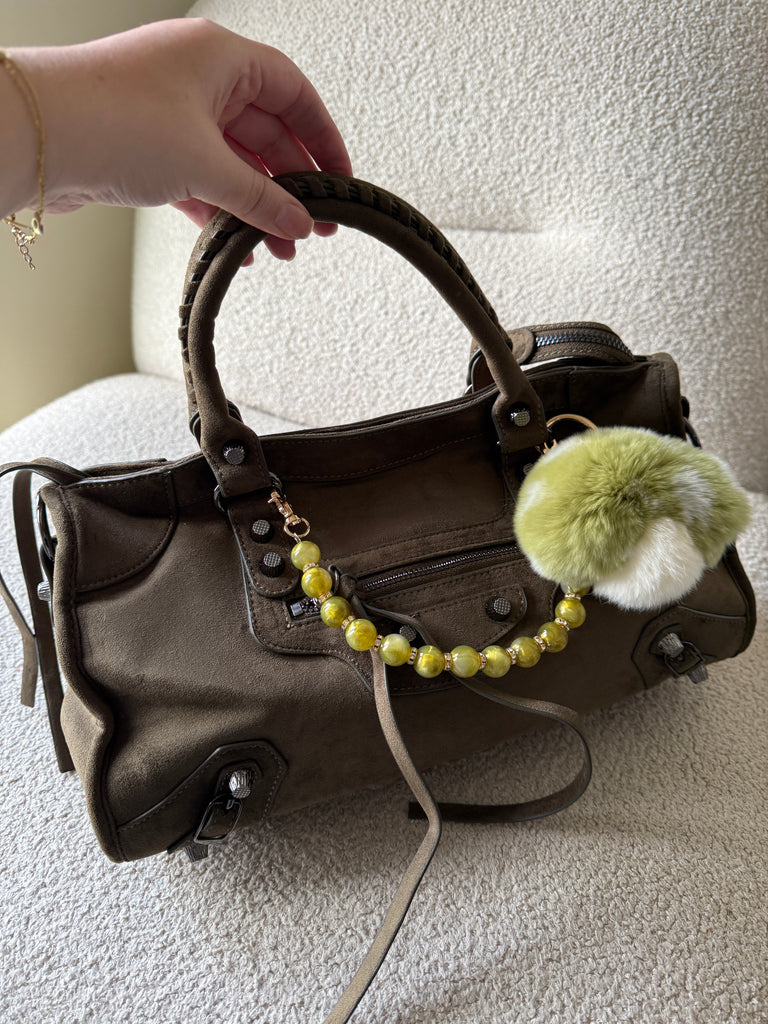 Fluffy Mushroom Key Charm in Green