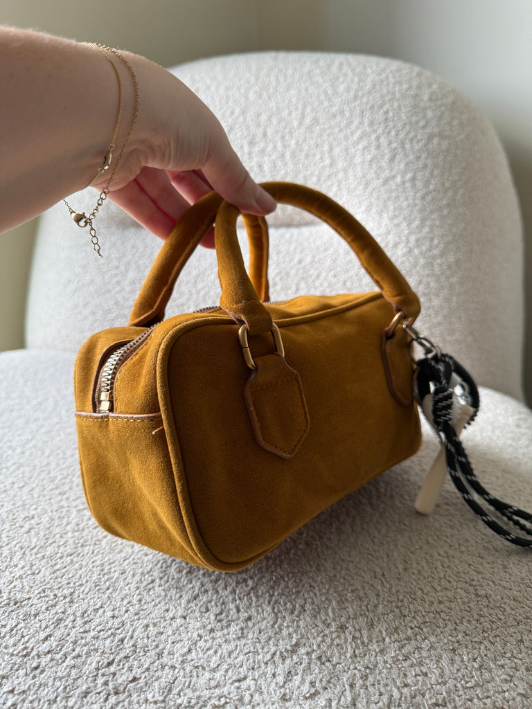 Small Rectangle Bag in Brown with Keycharm