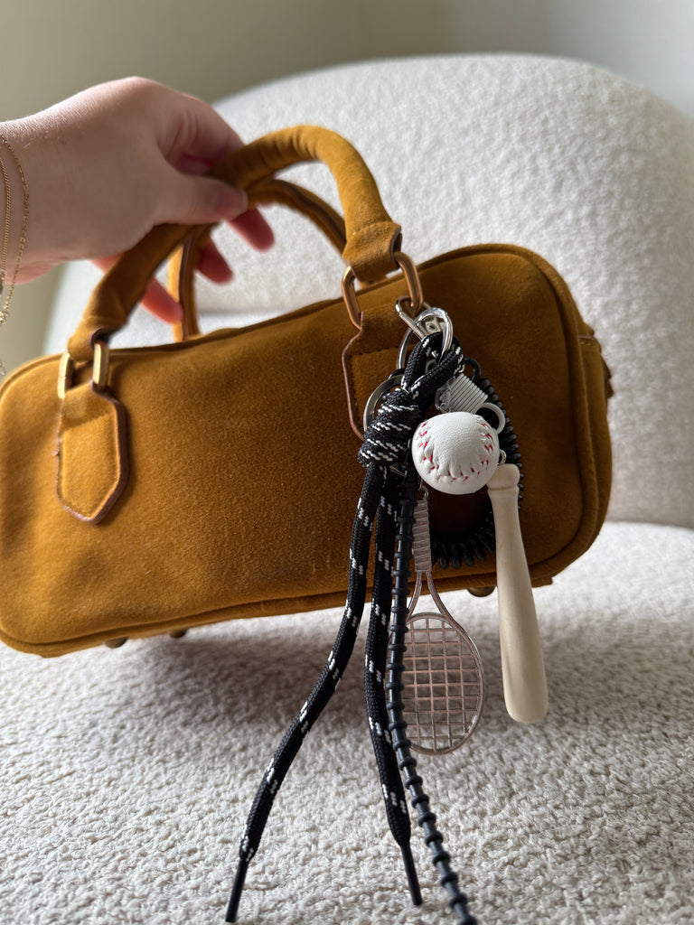Small Rectangle Bag in Brown with Keycharm