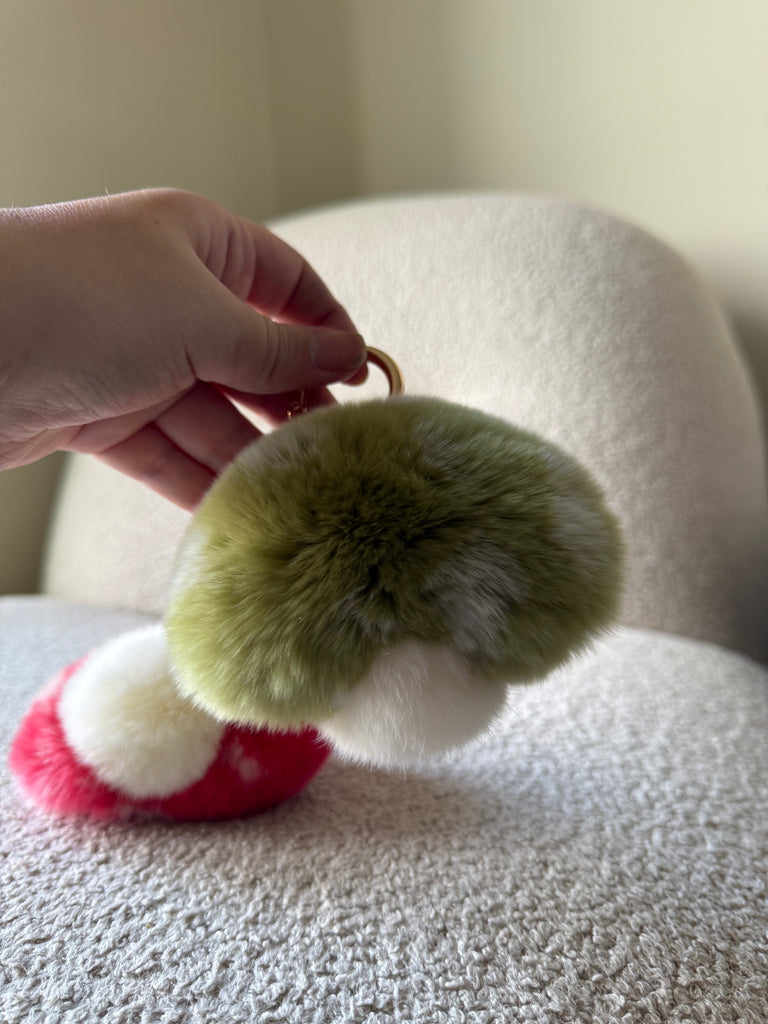 Fluffy Mushroom Key Charm in Green