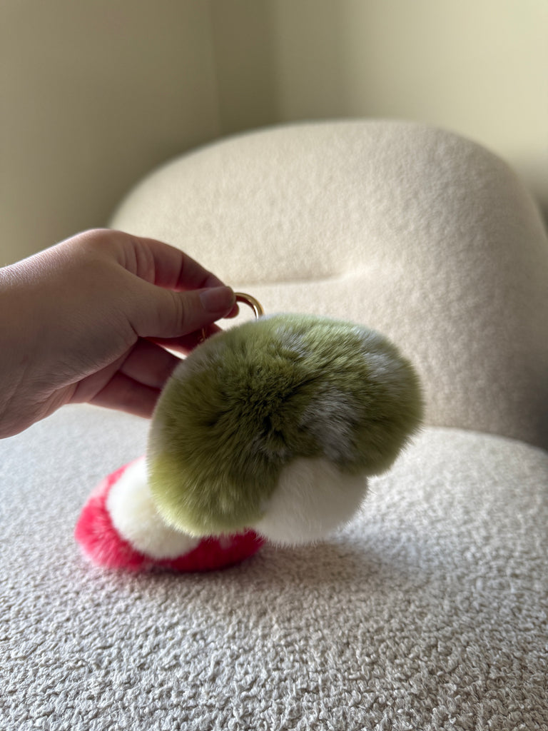 Fluffy Mushroom Key Charm in Green