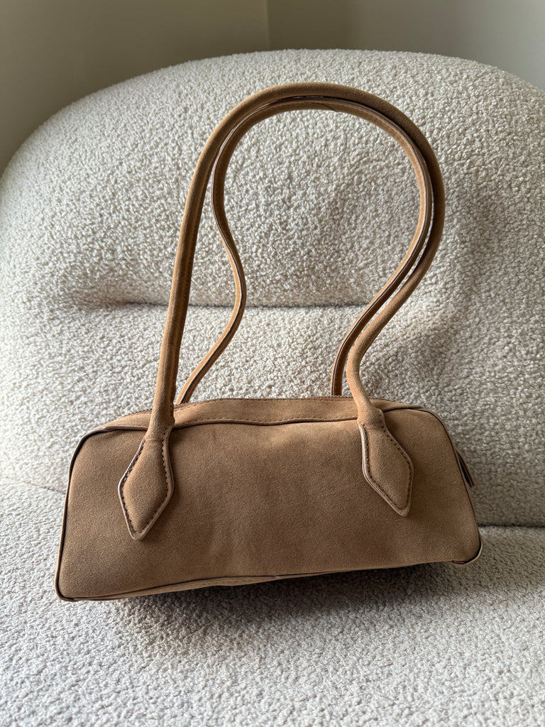 Long Handle Faux Suede Bag