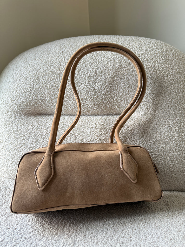 Long Handle Faux Suede Bag