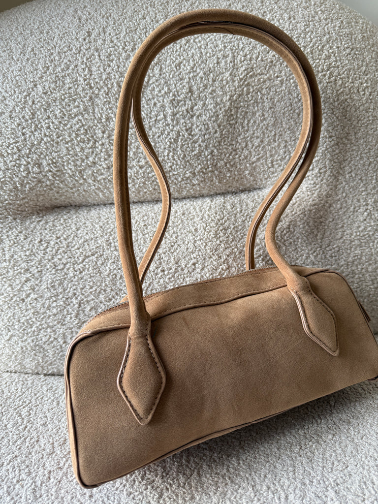 Long Handle Faux Suede Bag