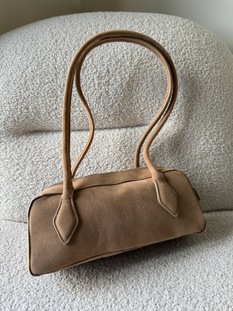 Long Handle Faux Suede Bag