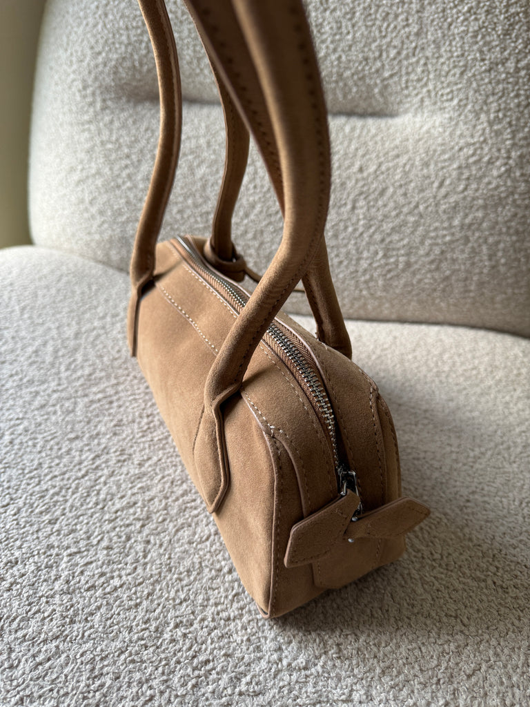 Long Handle Faux Suede Bag