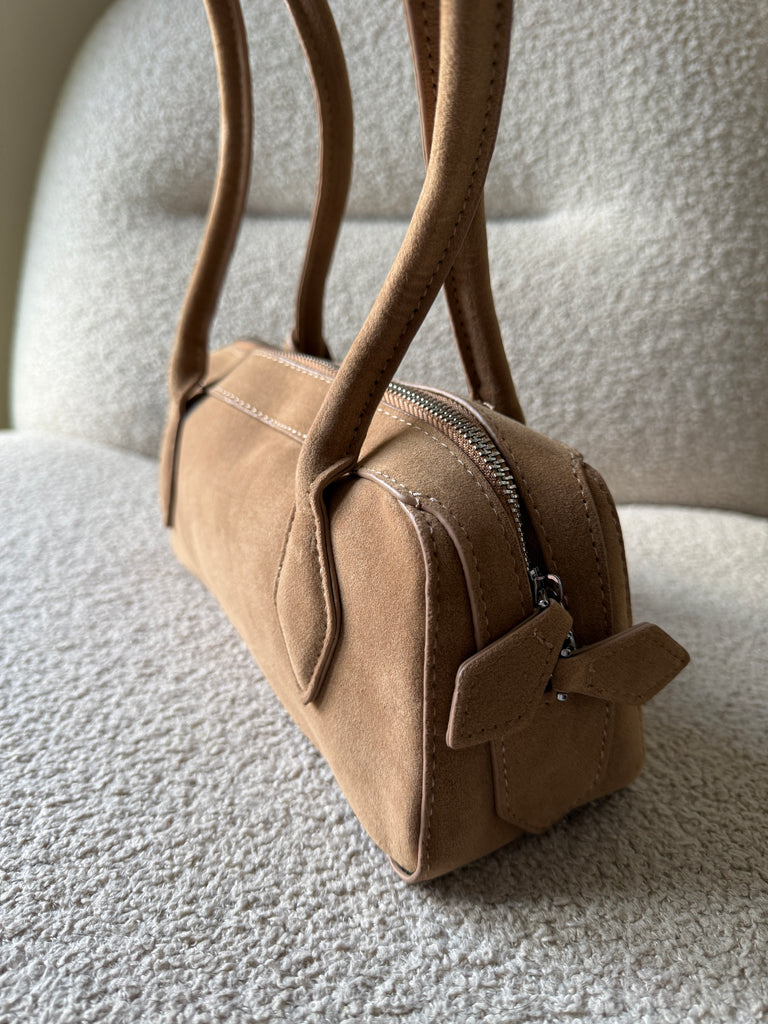 Long Handle Faux Suede Bag