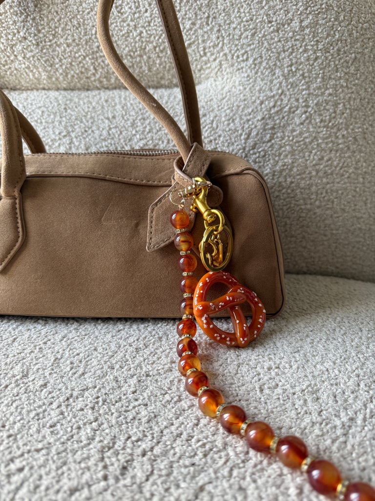 Pretzel Bag Charm Keyring