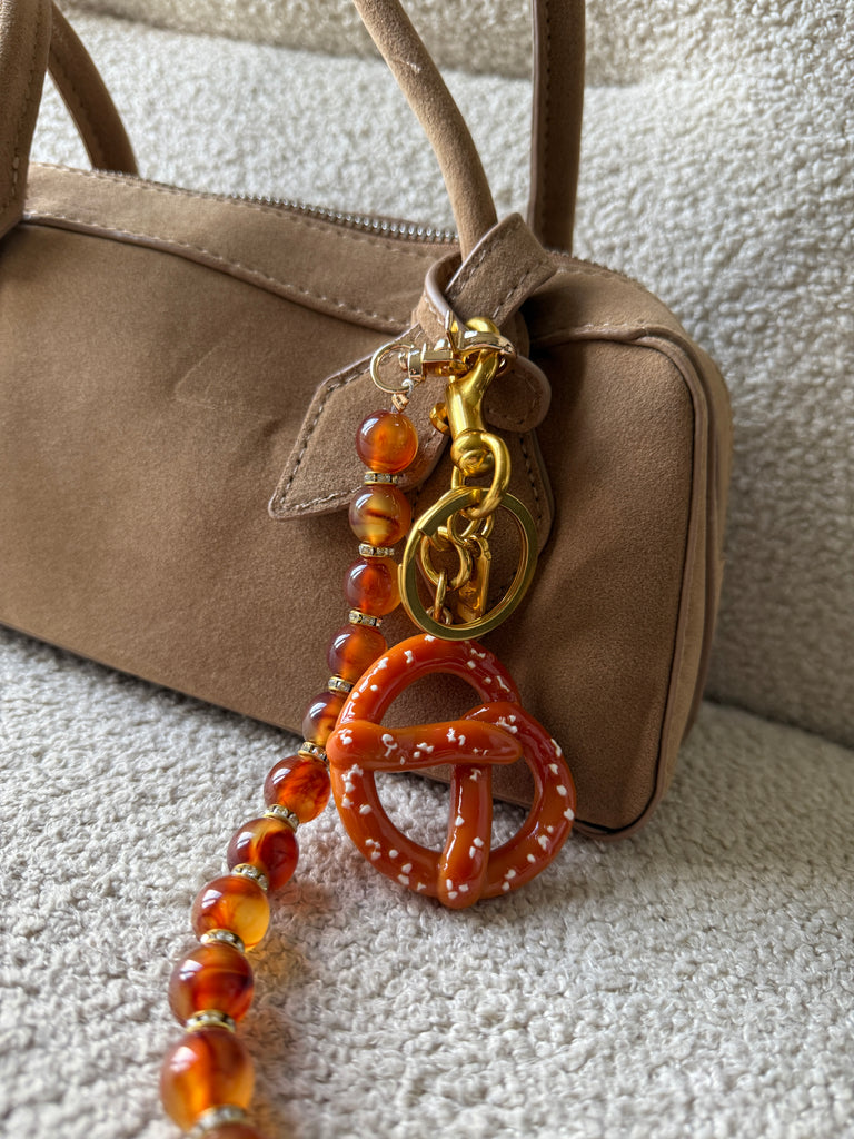 Pretzel Bag Charm Keyring