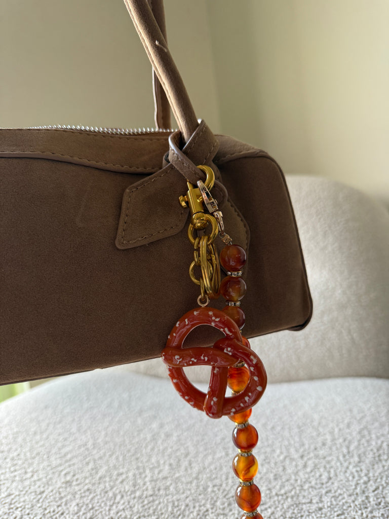 Pretzel Bag Charm Keyring