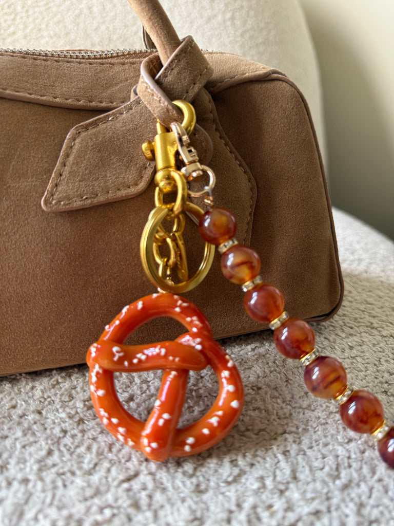 Pretzel Bag Charm Keyring