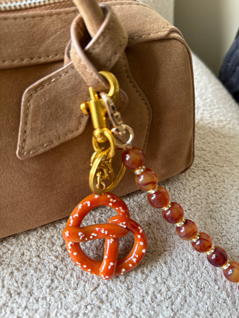Pretzel Bag Charm Keyring