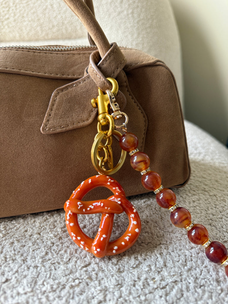 Pretzel Bag Charm Keyring