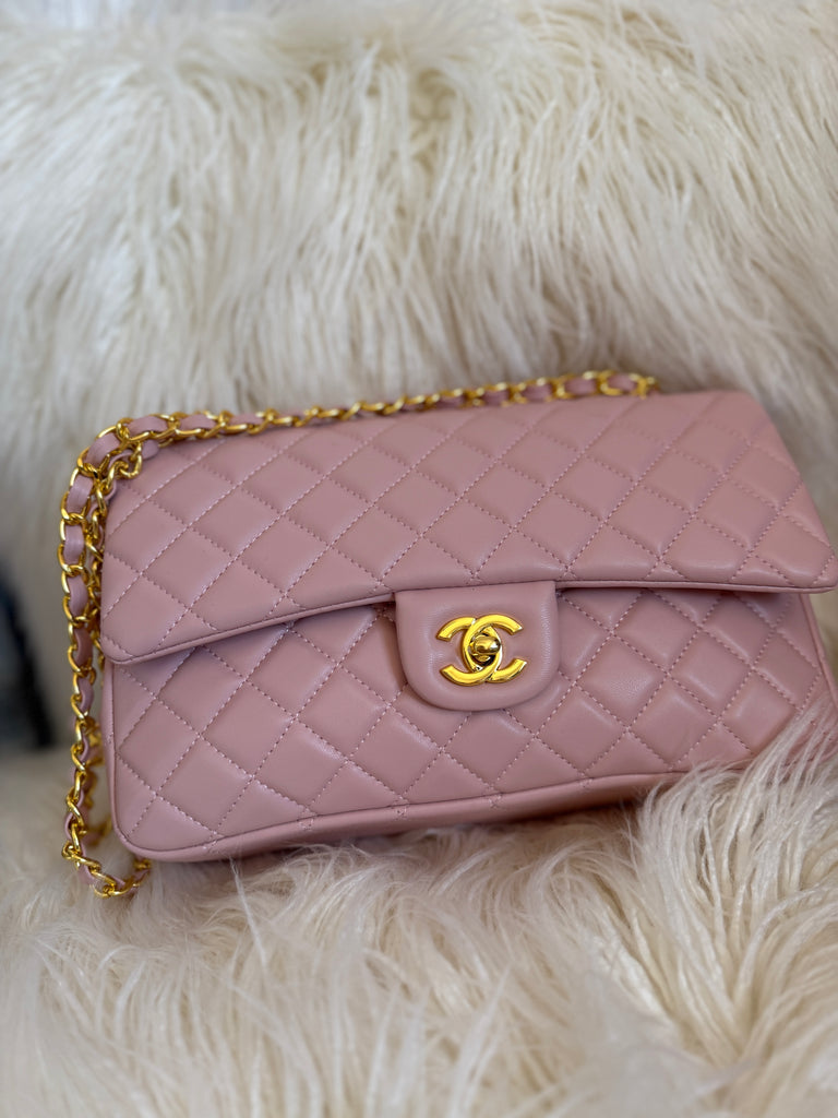 Blush Quilted Chain Shoulder Bag