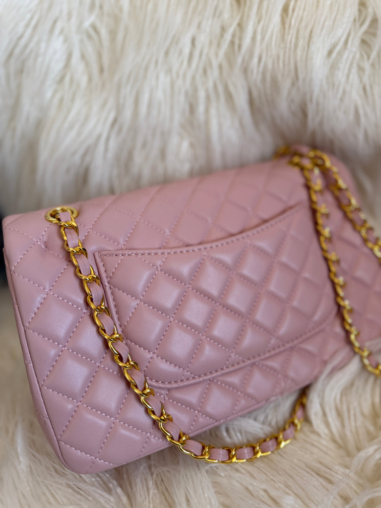 Blush Quilted Chain Shoulder Bag