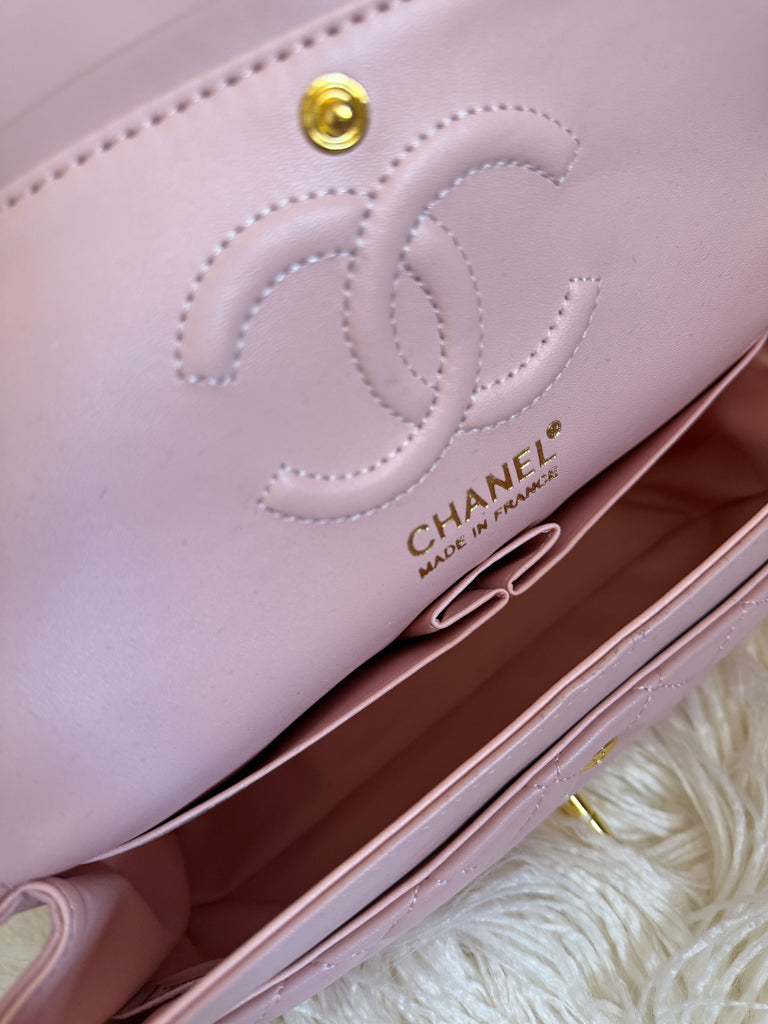 Blush Quilted Chain Shoulder Bag