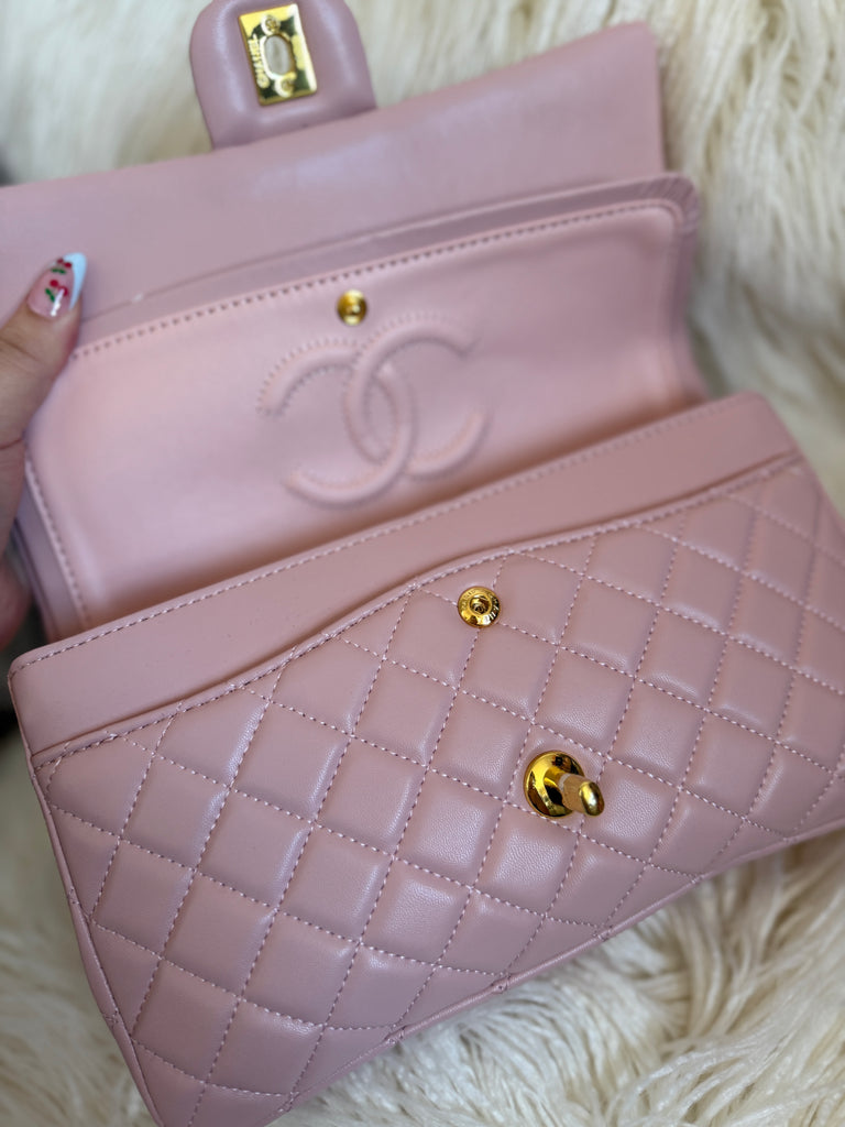 Blush Quilted Chain Shoulder Bag