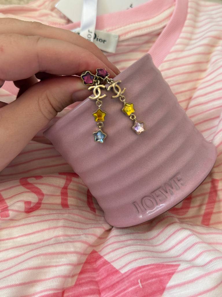 Rainbow Star Dangle Earrings