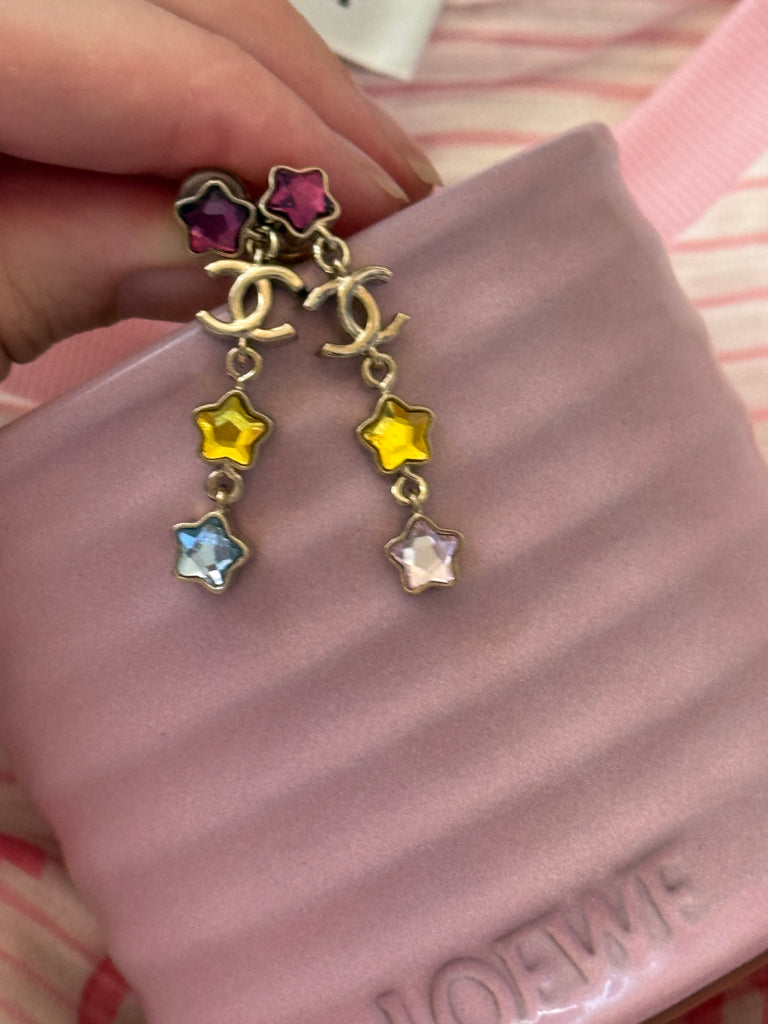 Rainbow Star Dangle Earrings