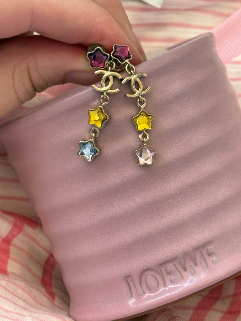 Rainbow Star Dangle Earrings