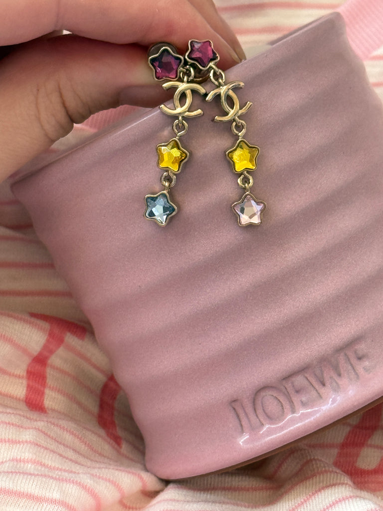 Rainbow Star Dangle Earrings