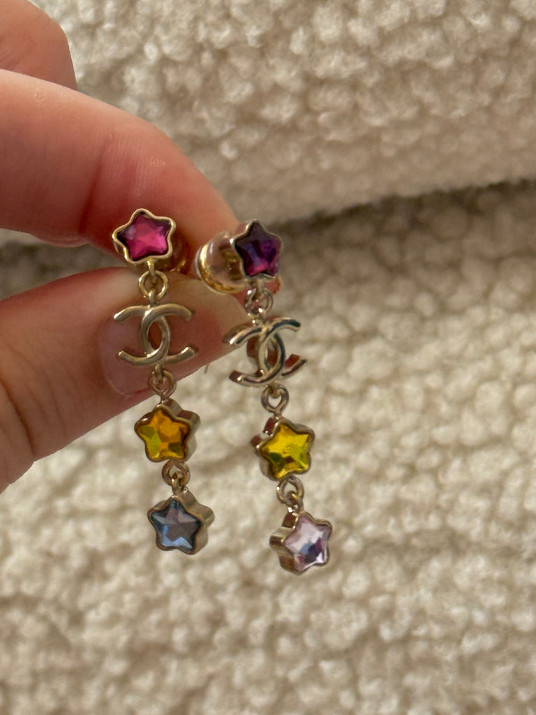 Rainbow Star Dangle Earrings