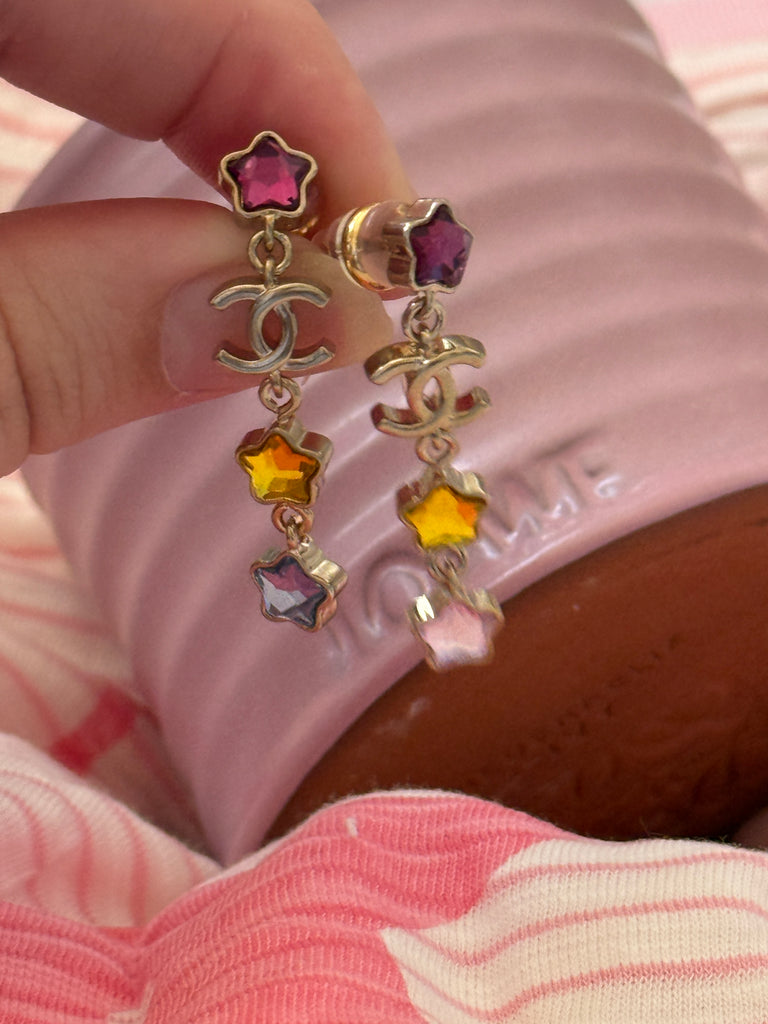 Rainbow Star Dangle Earrings